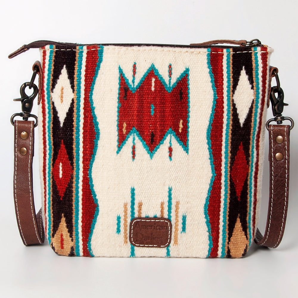 American Darling ADBG1006A Large Crossbody Saddle Blanket Genuine Leather women bag western handbag purse