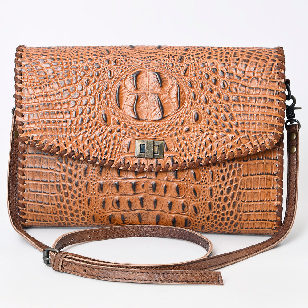 ADBG1023A American Darling Coin Purse Crocodile embossed Genuine Leather women bag western handbag purse