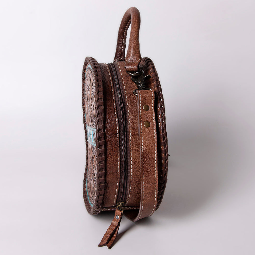 American Darling ADBG1025A Canteen Hand Tooled Genuine Leather women bag western handbag purse