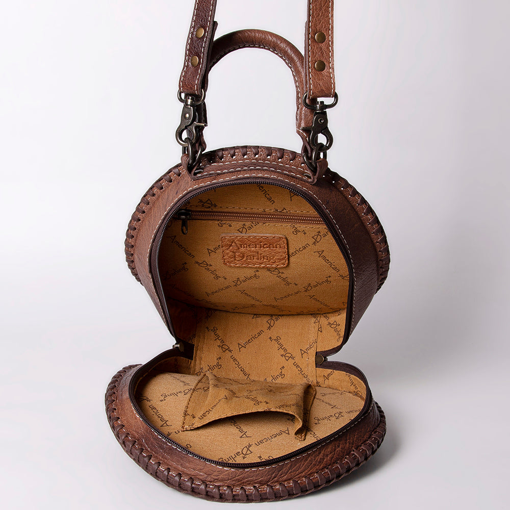 American Darling ADBG1025A Canteen Hand Tooled Genuine Leather women bag western handbag purse