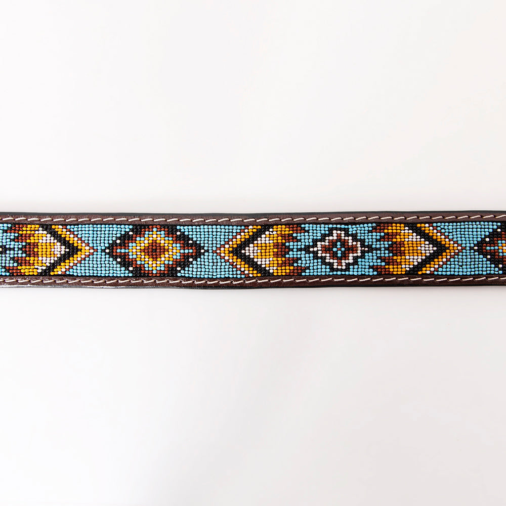 HILASON Western Genuine Leather Belt for Men Women Cowboy Cowgirl Handmade Unisex Full Grain Heavy Duty Tooled Beaded Belt