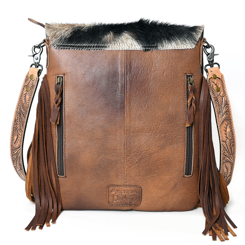 American Darling ADBGS192BM Large Crossbody Hair-On Crocodile Embossed Genuine Leather Women Bag Western Handbag Purse