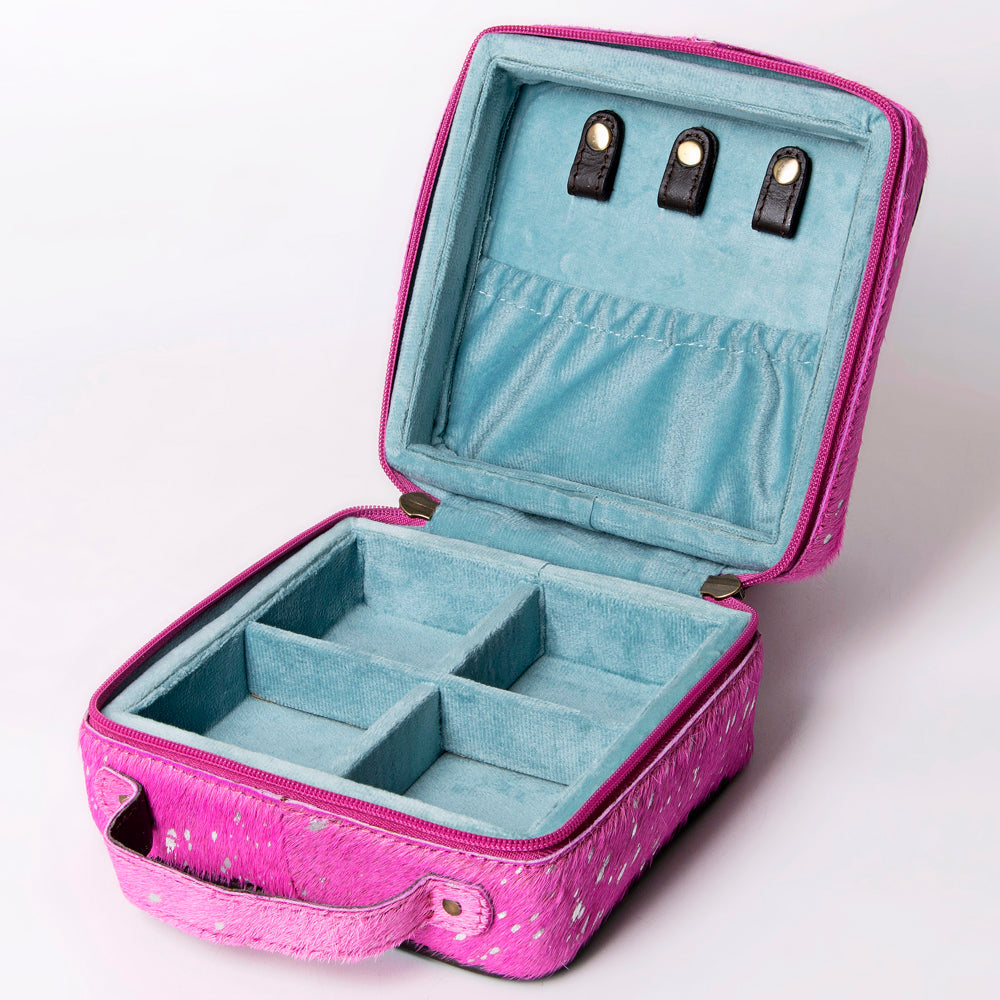 American Darling Jewelry Case Hair-On Genuine Leather Women Bag Western Handbag Purse