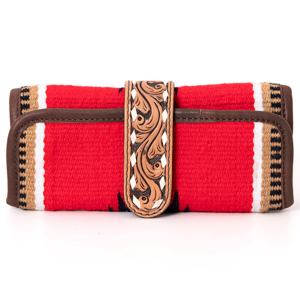 American Darling Jewelry Case Hand Tooled Saddle Blanket Genuine Leather Women Bag Western Handbag Purse