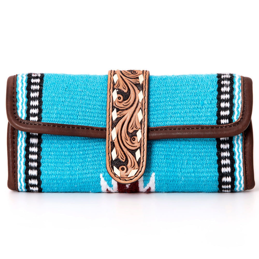 American Darling Jewelry Case Hand Tooled Saddle Blanket Genuine Leather Women Bag Western Handbag Purse