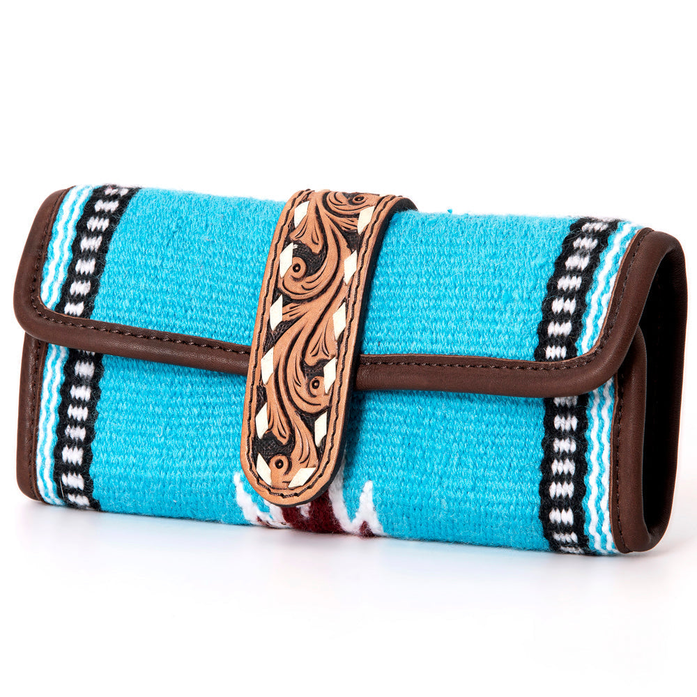 American Darling Jewelry Case Hand Tooled Saddle Blanket Genuine Leather Women Bag Western Handbag Purse