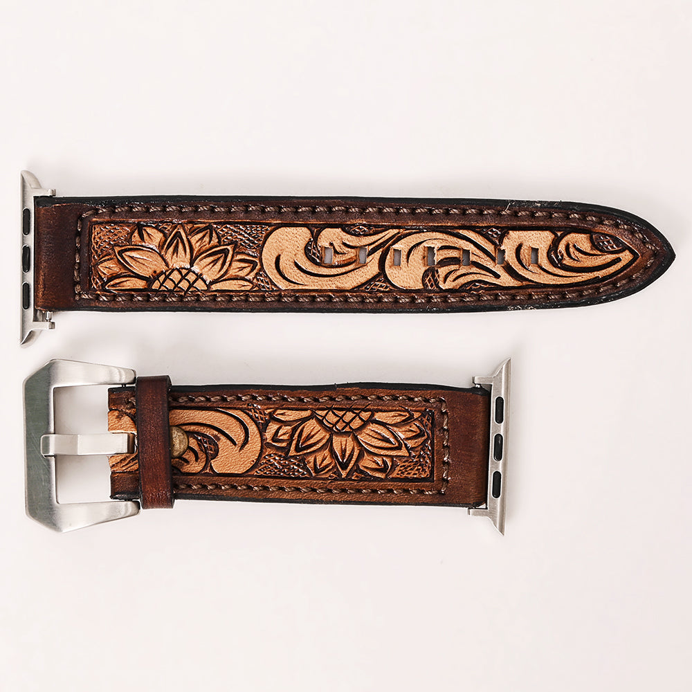 American Darling Beautifully Hand Tooled Genuine American Leather I watch Strap Men and Women Unisex