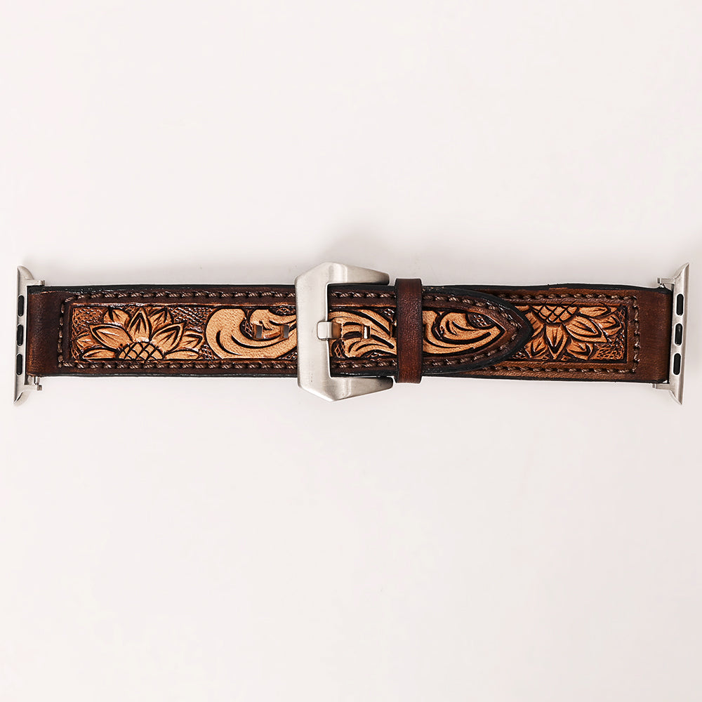 American Darling Beautifully Hand Tooled Genuine American Leather I watch Strap Men and Women Unisex