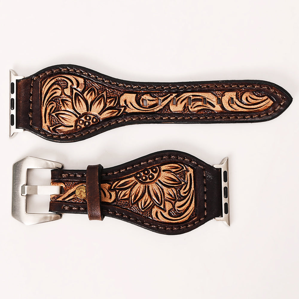 American Darling Beautifully Hand Tooled Genuine American Leather I watch Strap Men and Women Unisex