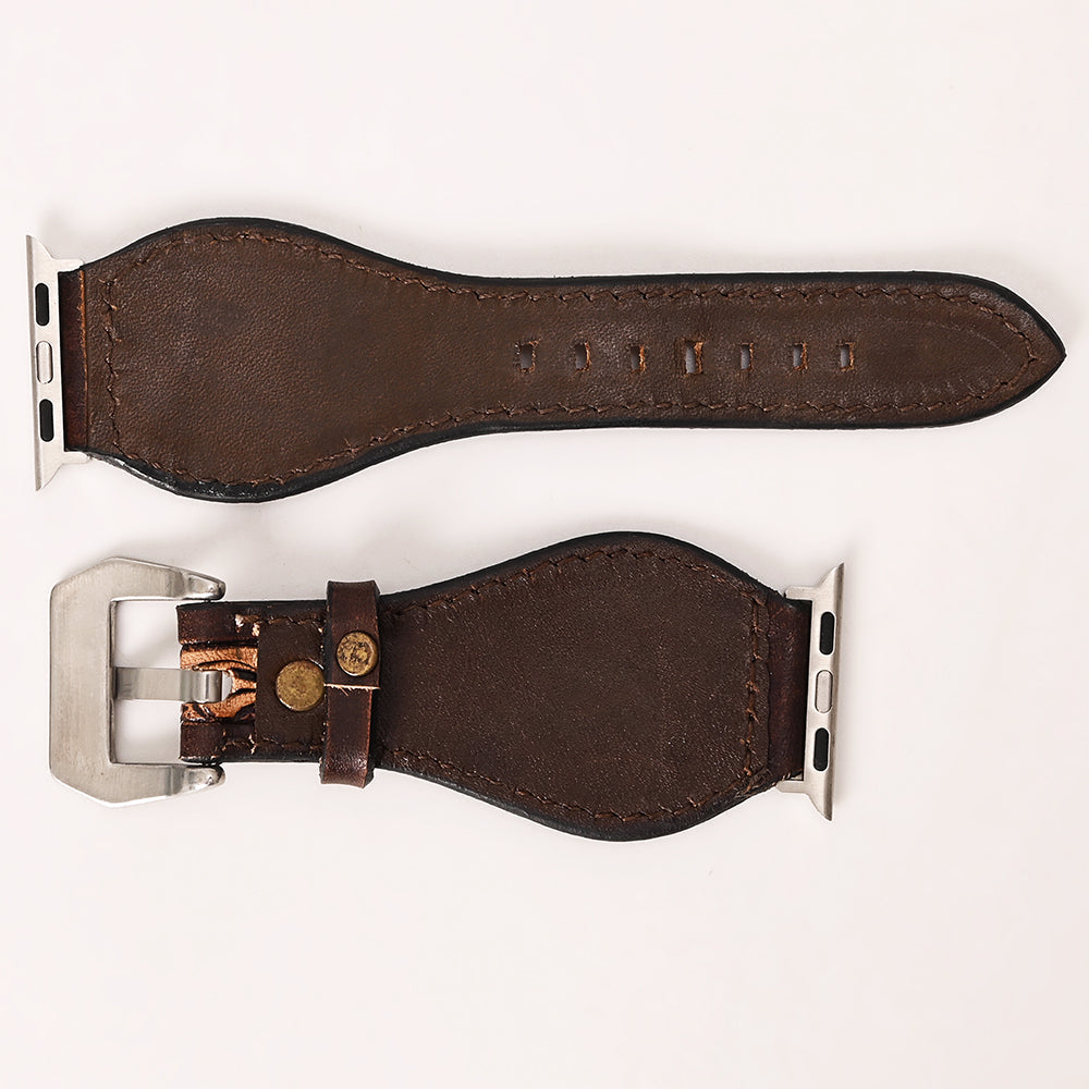 American Darling Beautifully Hand Tooled Genuine American Leather I watch Strap Men and Women Unisex