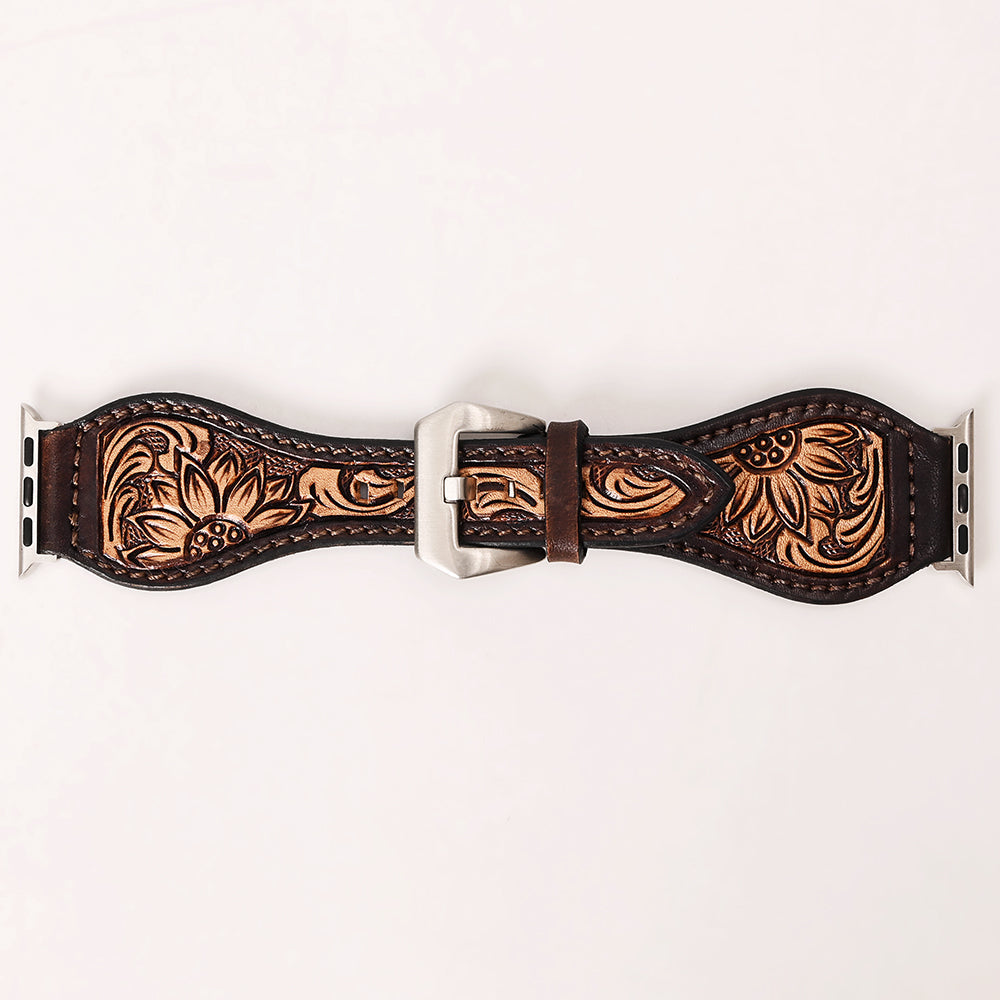 American Darling Beautifully Hand Tooled Genuine American Leather I watch Strap Men and Women Unisex