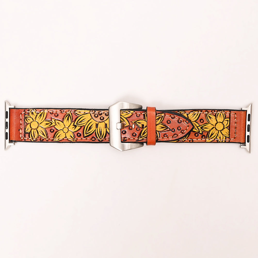 American Darling ADWAR106-41 Beautifully Hand Tooled Genuine American Leather I watch Strap Men and Women Unisex