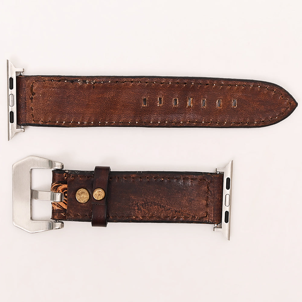American Darling Beautifully Hand Tooled Genuine American Leather I watch Strap Men and Women Unisex