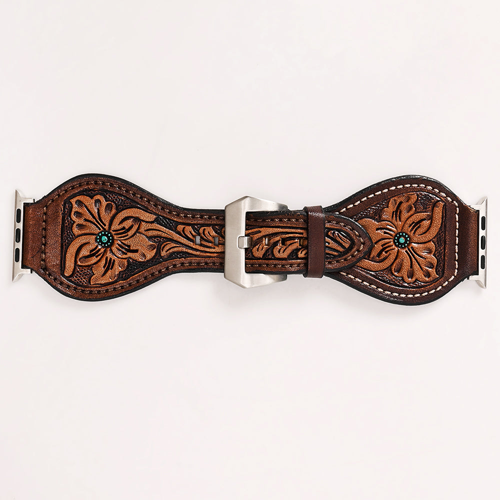 American Darling Beautifully Hand Tooled Genuine American Leather I watch Strap Men and Women Unisex