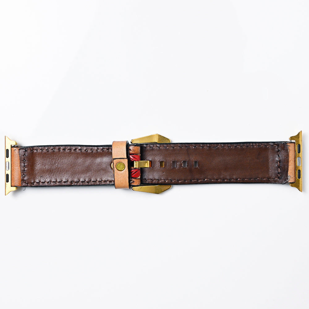 American Darling Beautifully Hand Tooled Genuine American Leather I watch Strap Men and Women Unisex