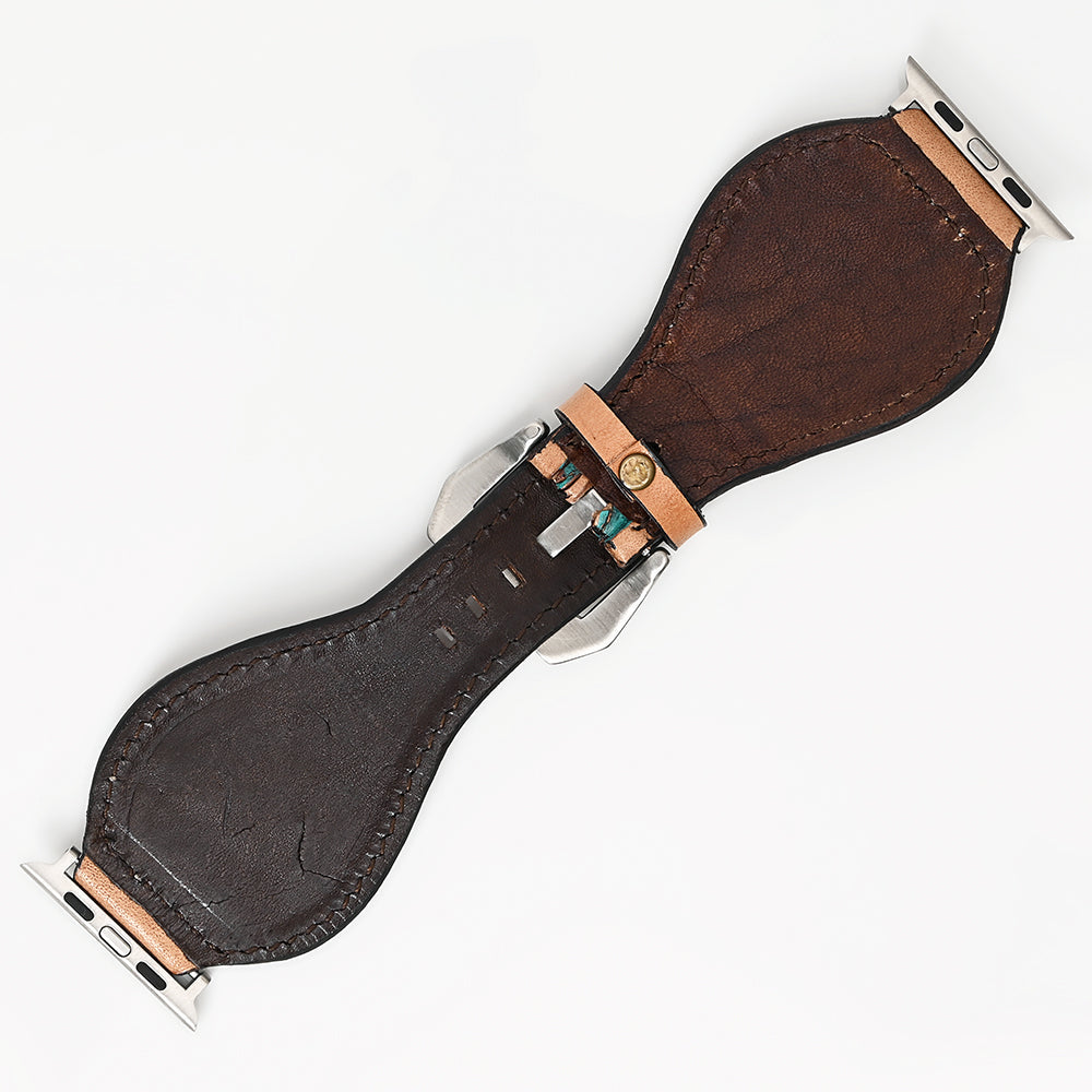 American Darling Floral Hand Tooled I watch Men Women Genuine Leather Strap