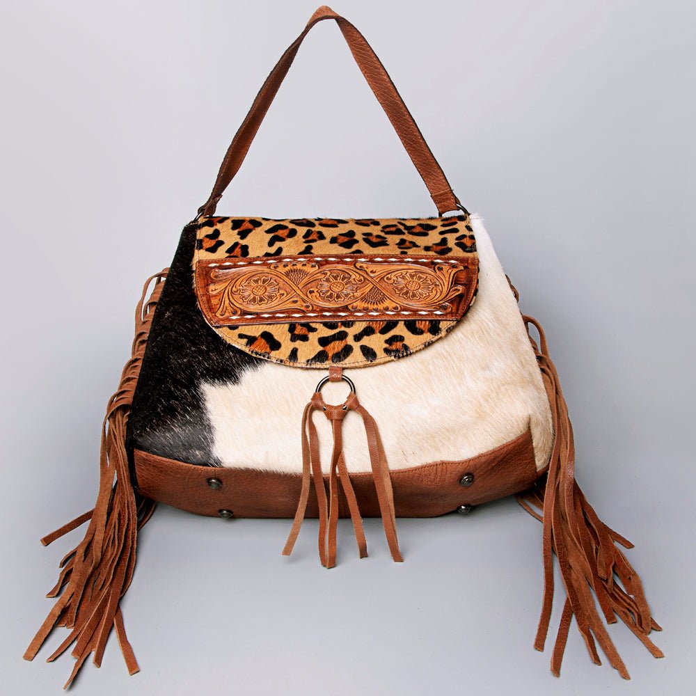 American Darling Messenger Hand Tooled Hair On Genuine Leather Women Bag Western Handbag Purse