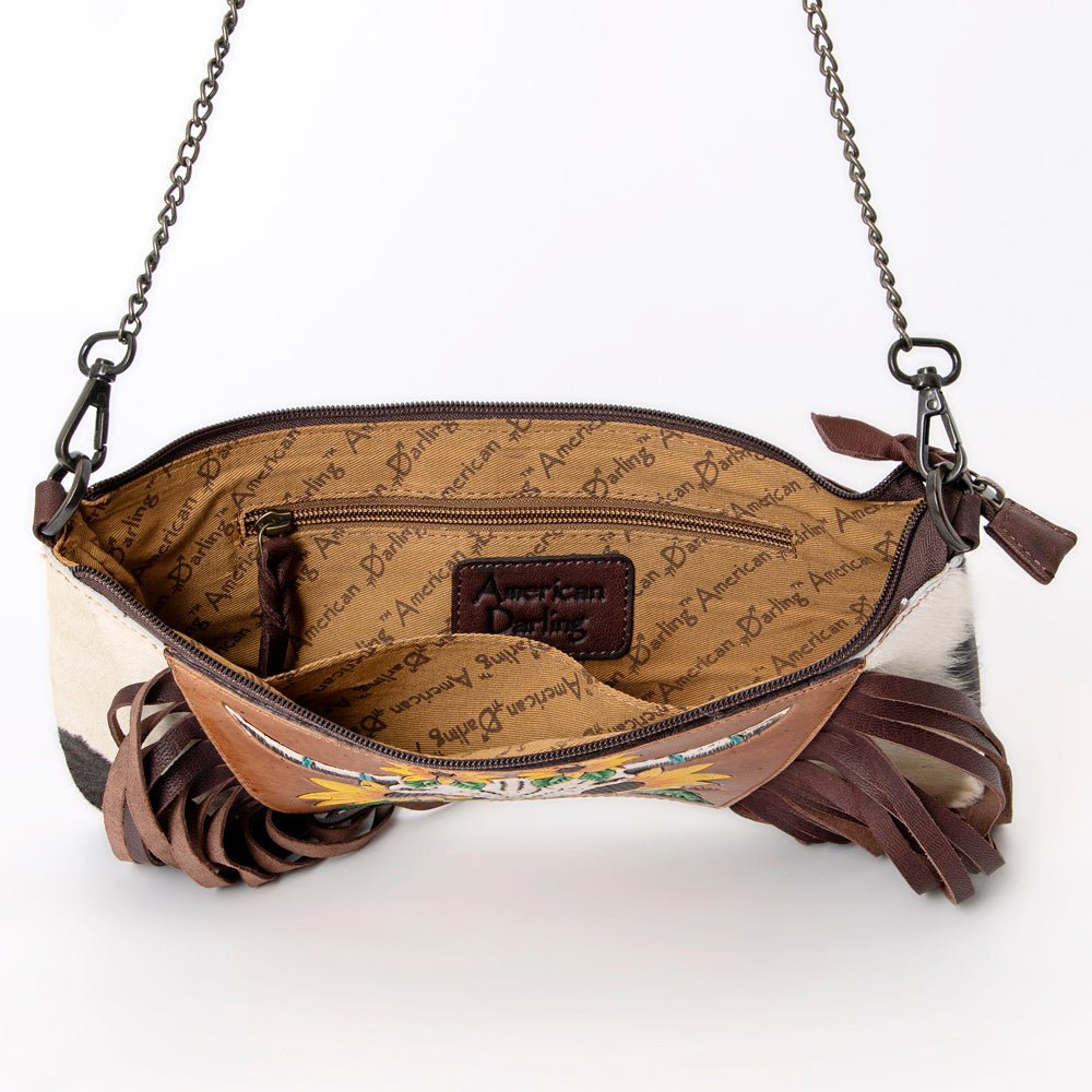 American Darling Cross Body I Hand Tooled Hair-On Genuine Leather Women Bag Western Handbag Purse