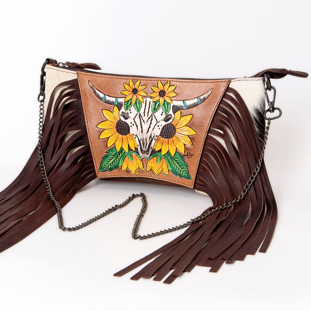 American Darling Cross Body I Hand Tooled Hair-On Genuine Leather Women Bag Western Handbag Purse