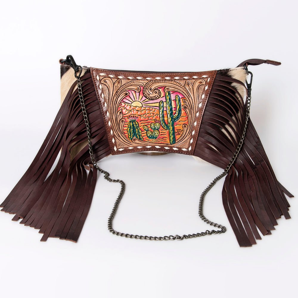 American Darling Cross Body I Hand Tooled Hair-On Genuine Leather Women Bag Western Handbag Purse