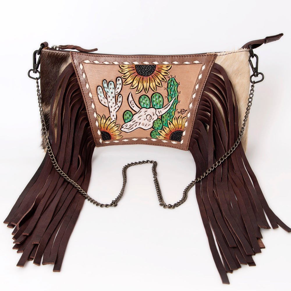 American Darling Cross Body I Hand Tooled Hair-On Genuine Leather Women Bag Western Handbag Purse