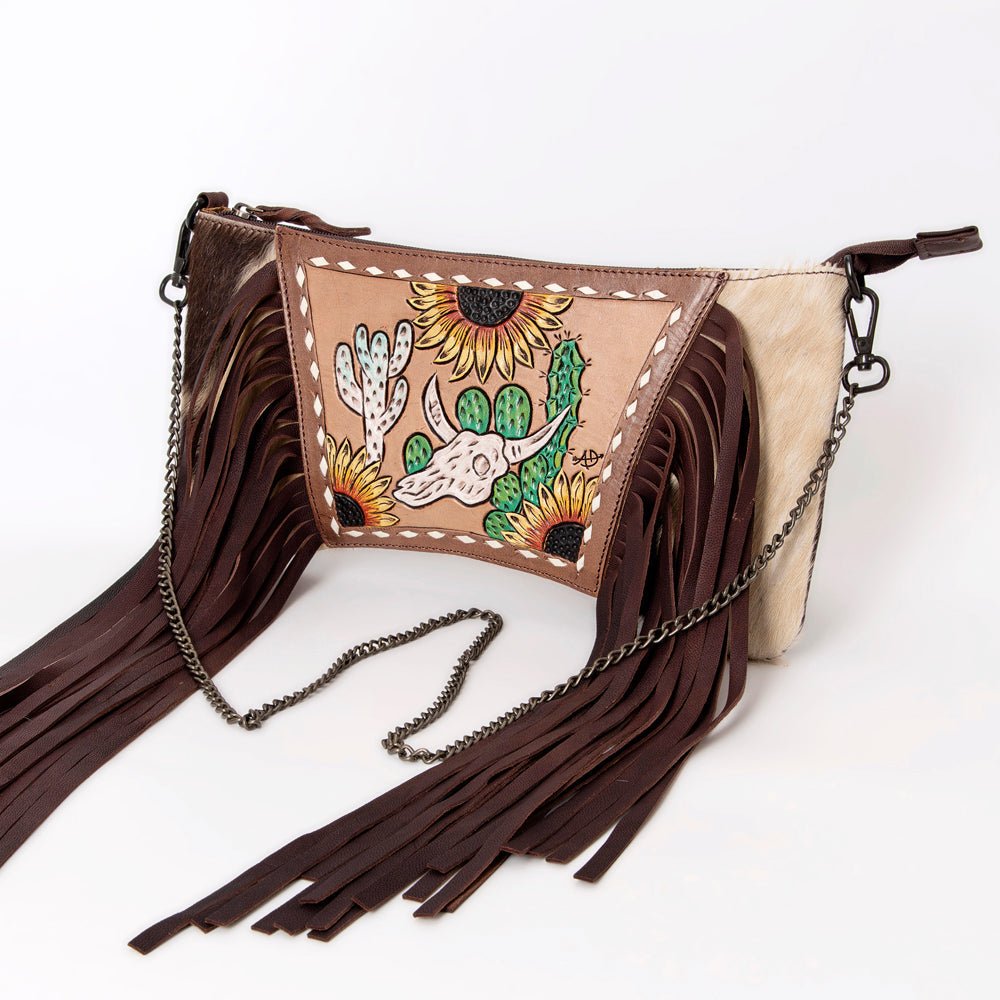 American Darling Cross Body I Hand Tooled Hair-On Genuine Leather Women Bag Western Handbag Purse