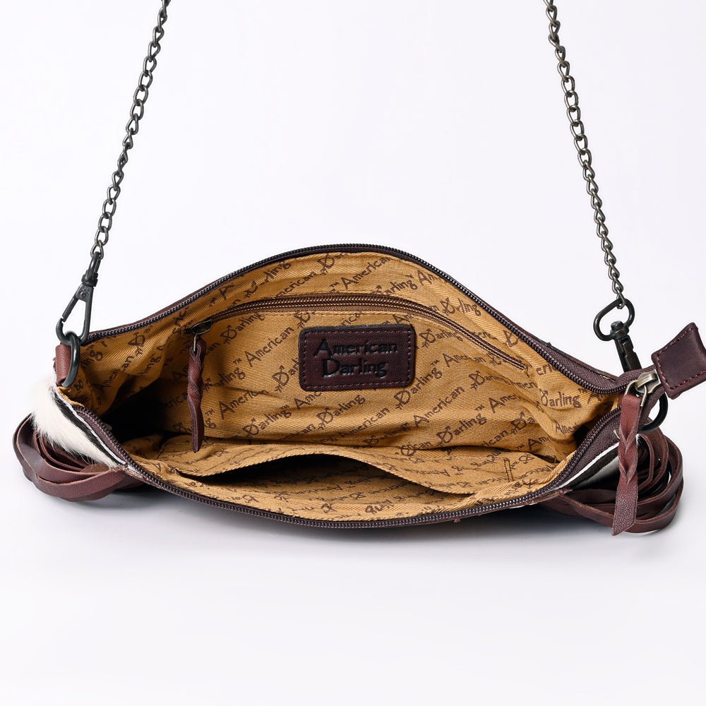 American Darling Cross Body I Hand Tooled Hair-On Genuine Leather Women Bag Western Handbag Purse