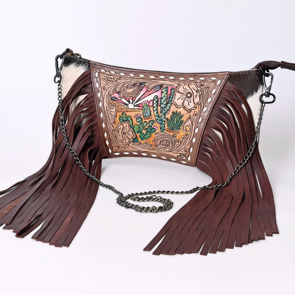 American Darling Cross Body I Hand Tooled Hair-On Genuine Leather Women Bag Western Handbag Purse