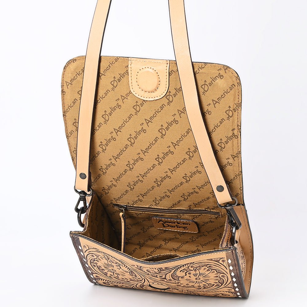 American Darling Hand Tooled Genuine Leather Women Bag Western Handbag Purse