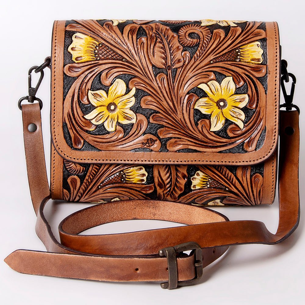 American Darling Hand Tooled Genuine Leather Women Bag Western Handbag Purse
