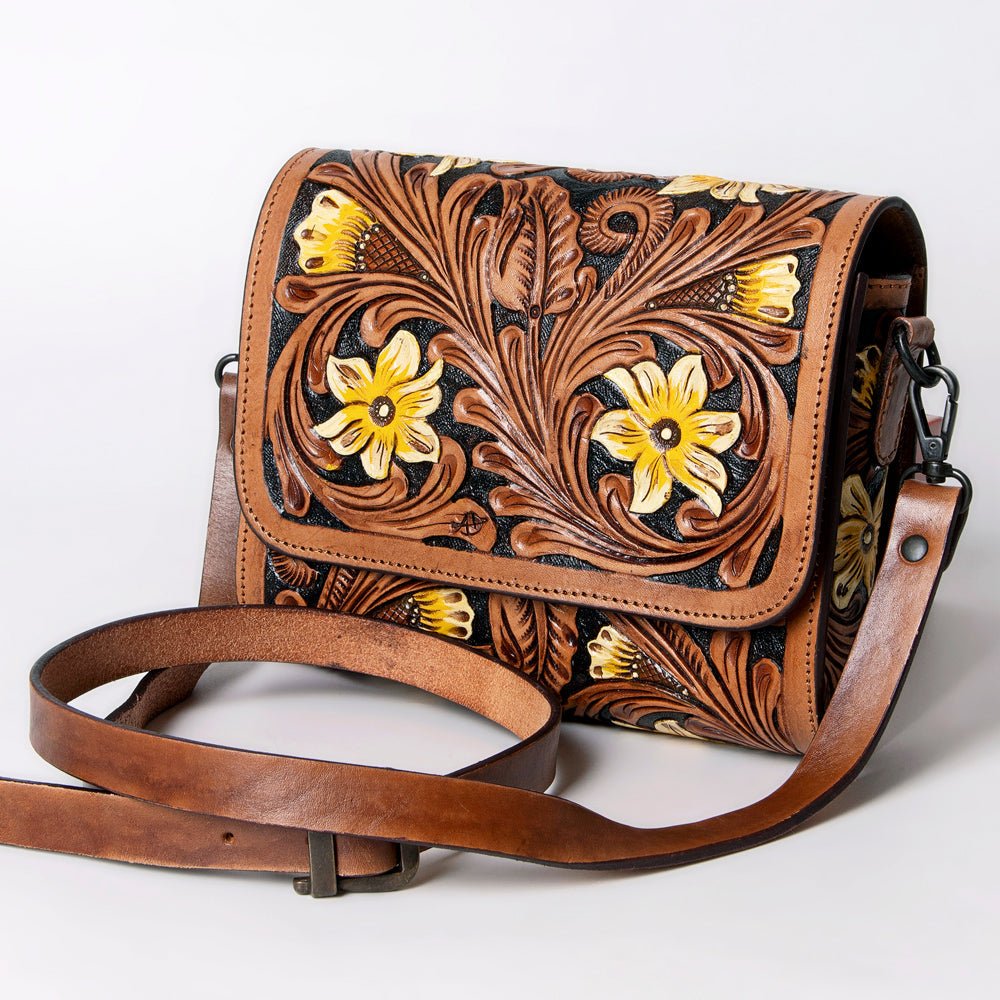 American Darling Hand Tooled Genuine Leather Women Bag Western Handbag Purse