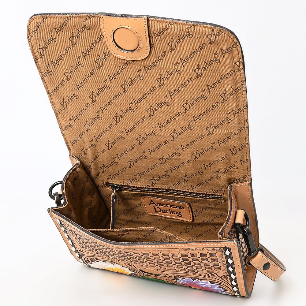 American Darling Hand Tooled Genuine Leather Women Bag Western Handbag Purse