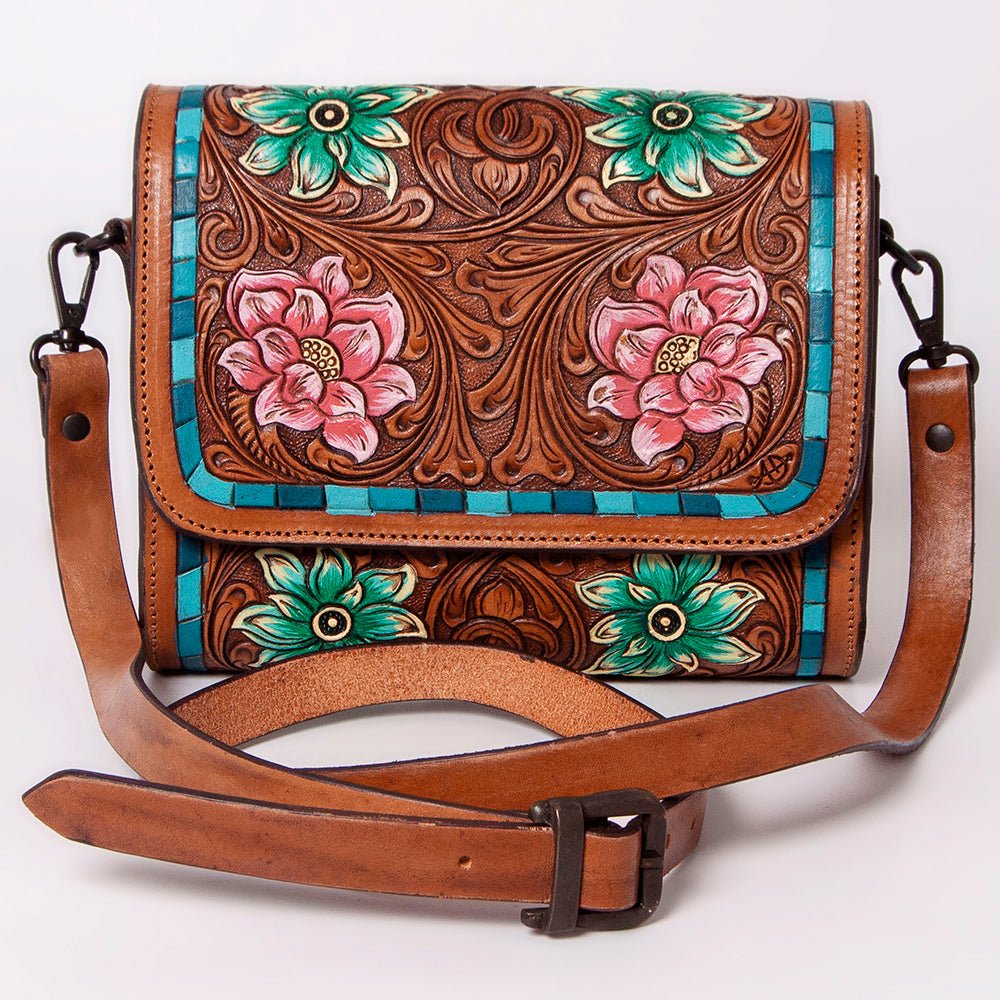 American Darling Hand Tooled Genuine Leather Women Bag Western Handbag Purse