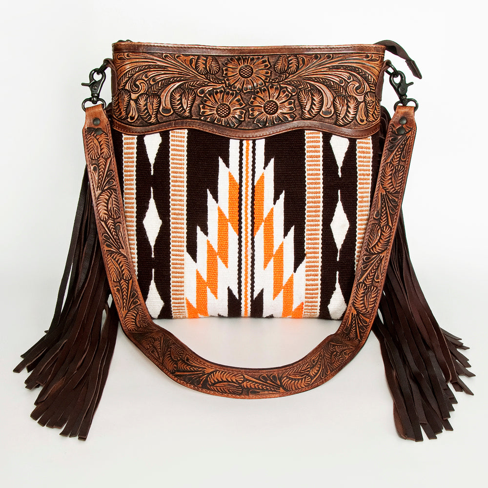 American Darling ADBGZ680 Signature Crossbody Hand Tooled Saddle Blanket Genuine Leather Women Bag Western Handbag Purse
