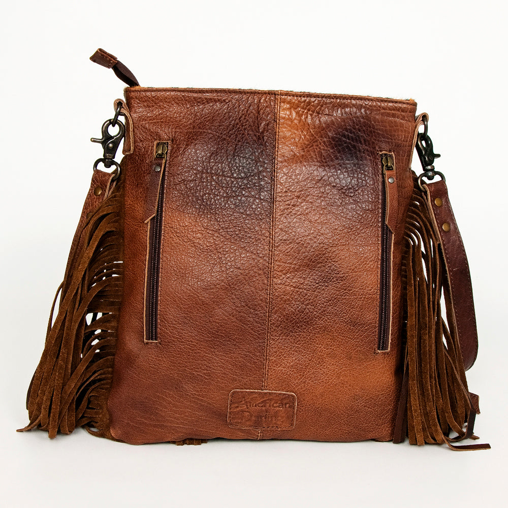 American Darling ADBGS192BR Messenger Hair-On Genuine Leather Women Bag Western Handbag Purse