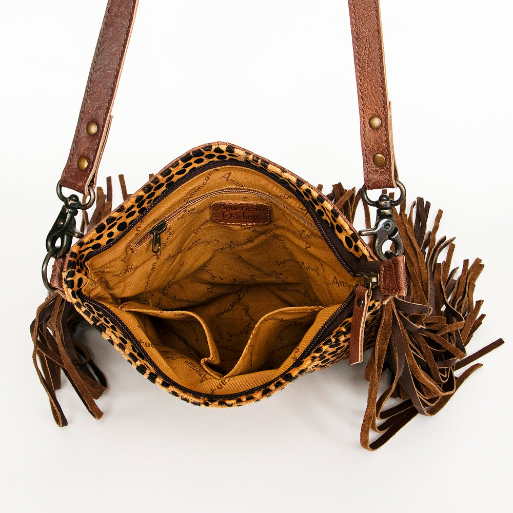 American Darling ADBGS192BR Messenger Hair-On Genuine Leather Women Bag Western Handbag Purse