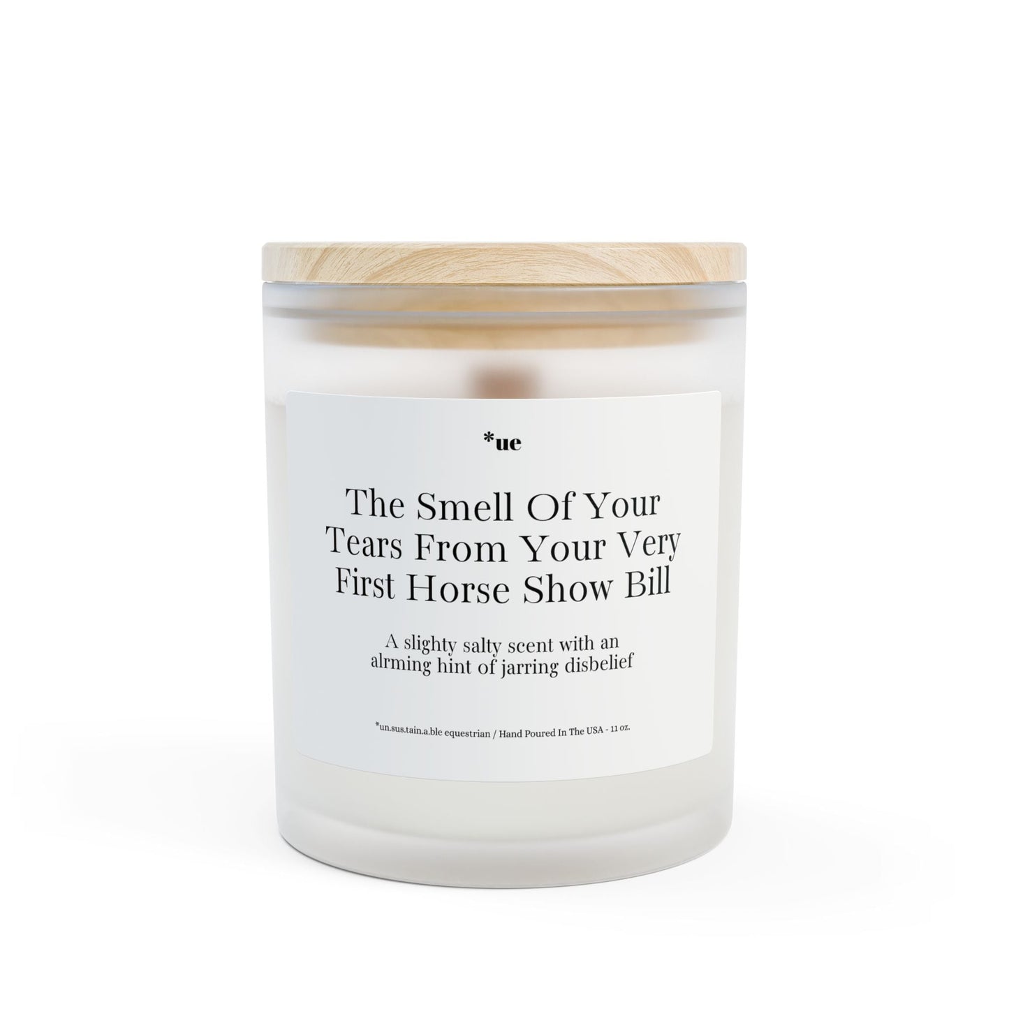 Frosted Glass Candle, 11oz - First Horse Show Bill