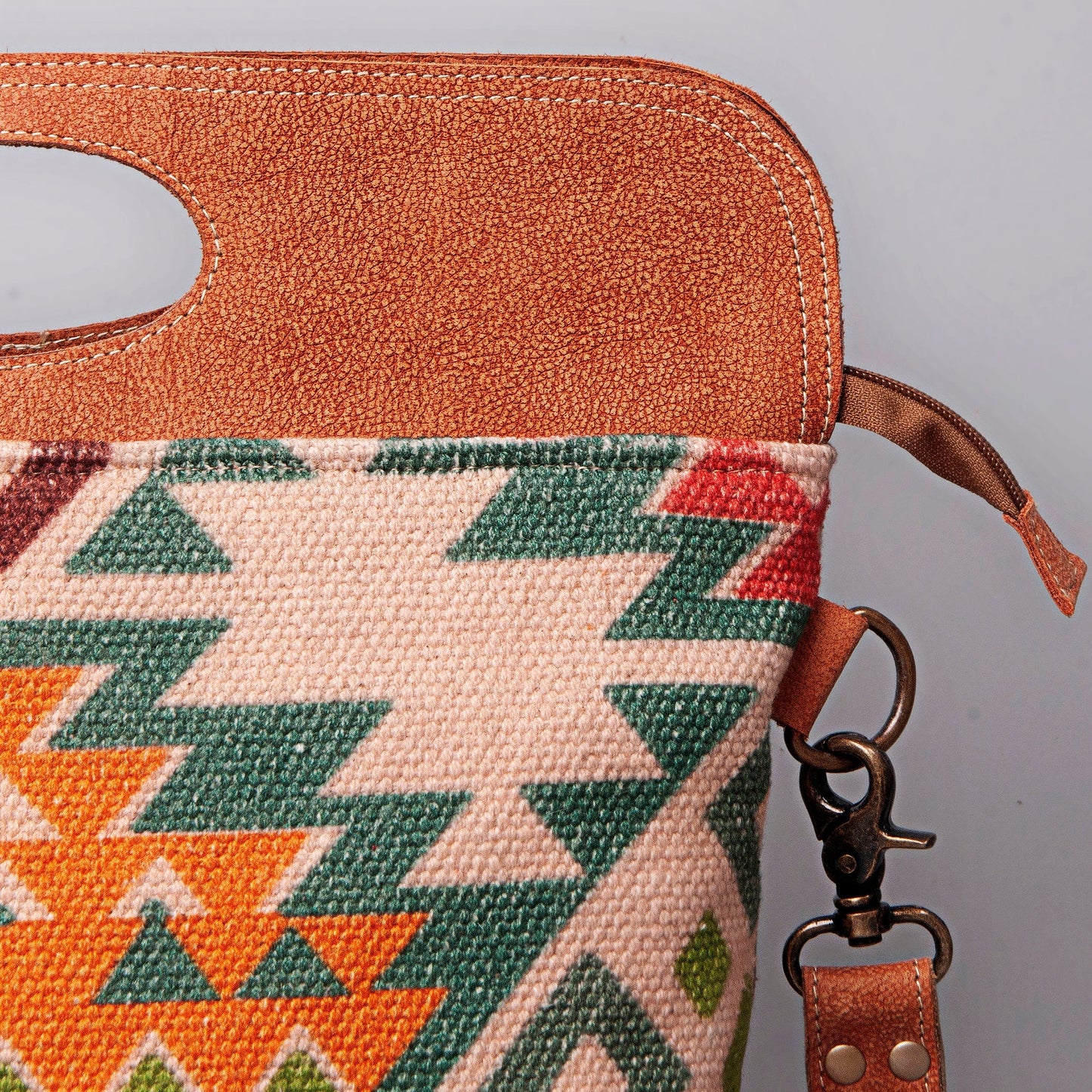 OHLAY KB464 Clutch Upcycled Wool Upcycled Canvas Genuine Leather women bag western handbag purse