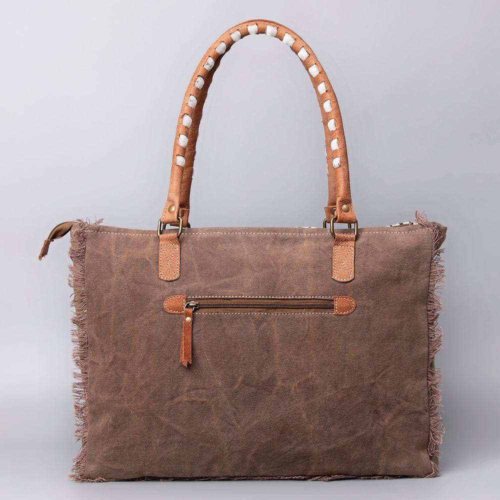 OHLAY WEEKENDER Upcycled Wool Upcycled Canvas Hair-on Genuine Leather women bag western handbag purse