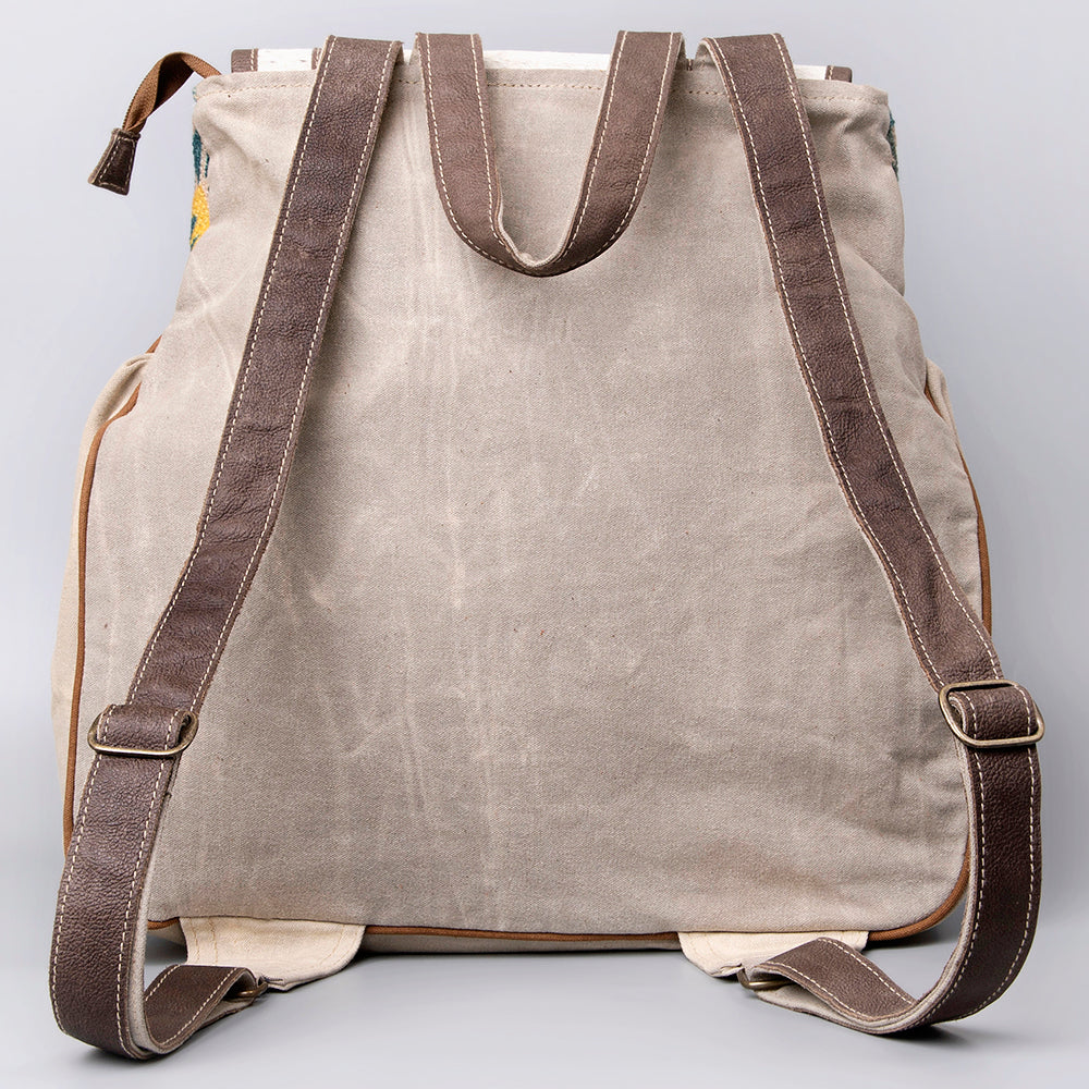 OHLAY KB488 Backpack Upcycled Canvas Hair-On Genuine Leather women bag western handbag purse