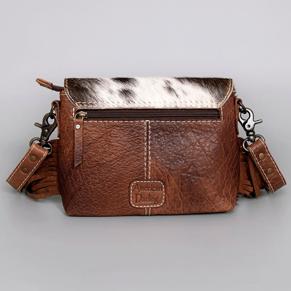 American Darling Adbg1050A Envelope Hand Tooled Hair-On Genuine Leather Women Bag Western Handbag Purse