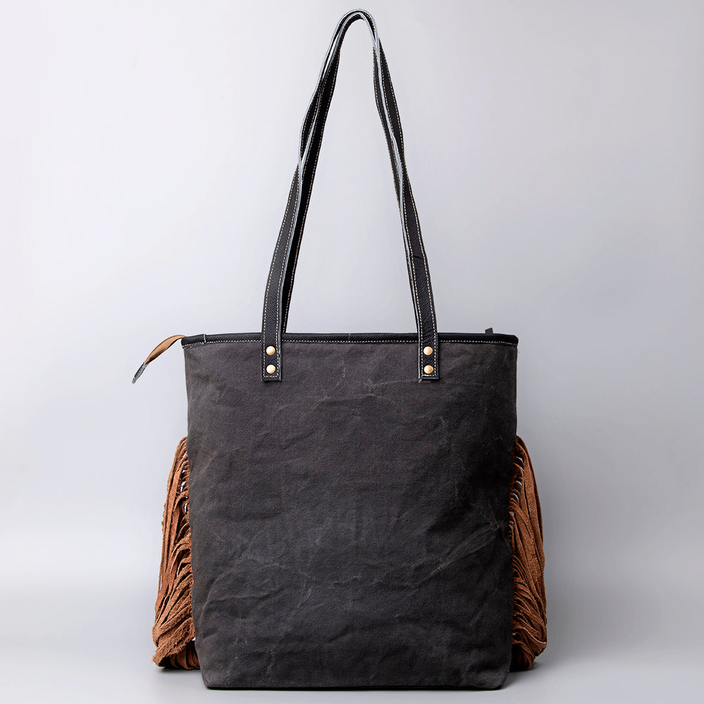 OHLAY KB513 TOTE Upcycled Canvas Embossed Genuine Leather women bag western handbag purse