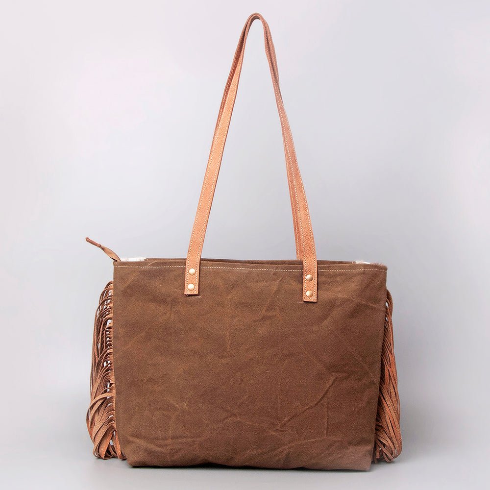 OHLAY KB519 TOTE Upcycled Canvas Hair-on Genuine Leather women bag western handbag purse