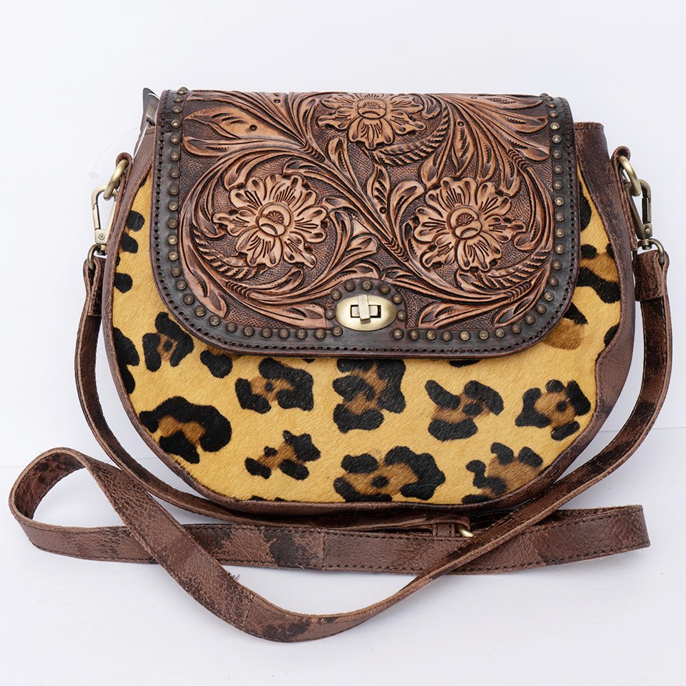 American Darling Hand Tooled Hair On Genuine Leather Women Bag Western Handbag Purse