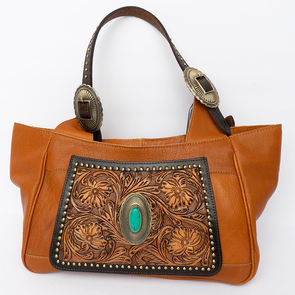 American Darling Hand Tooled Hair On Genuine Leather Women Bag Western Handbag Purse