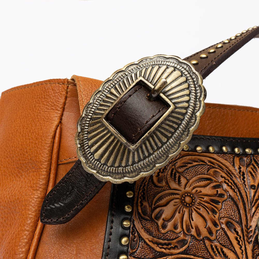 American Darling Hand Tooled Hair On Genuine Leather Women Bag Western Handbag Purse