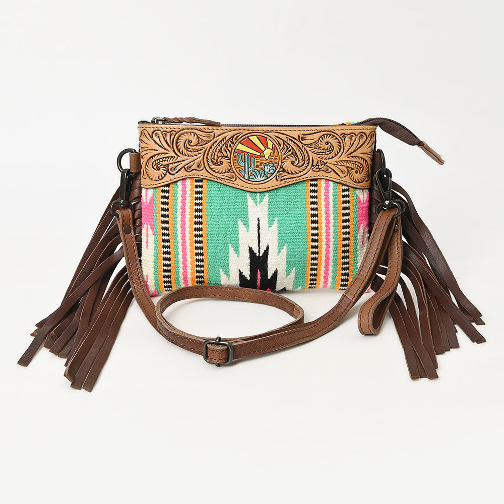 American Darling Cross Body Hand Tooled Saddle Blanket Genuine Leather Women Bag Western Handbag Purse