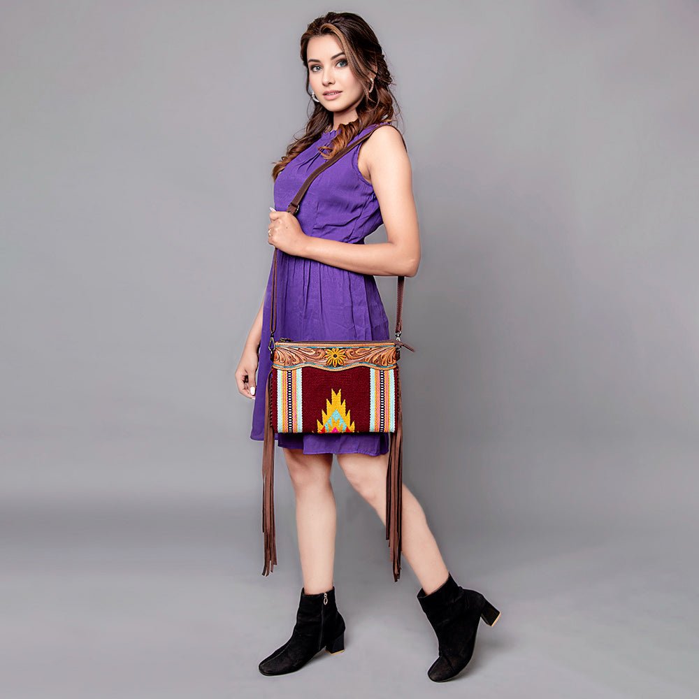 American Darling Cross Body Hand Tooled Saddle Blanket Genuine Leather Women Bag Western Handbag Purse