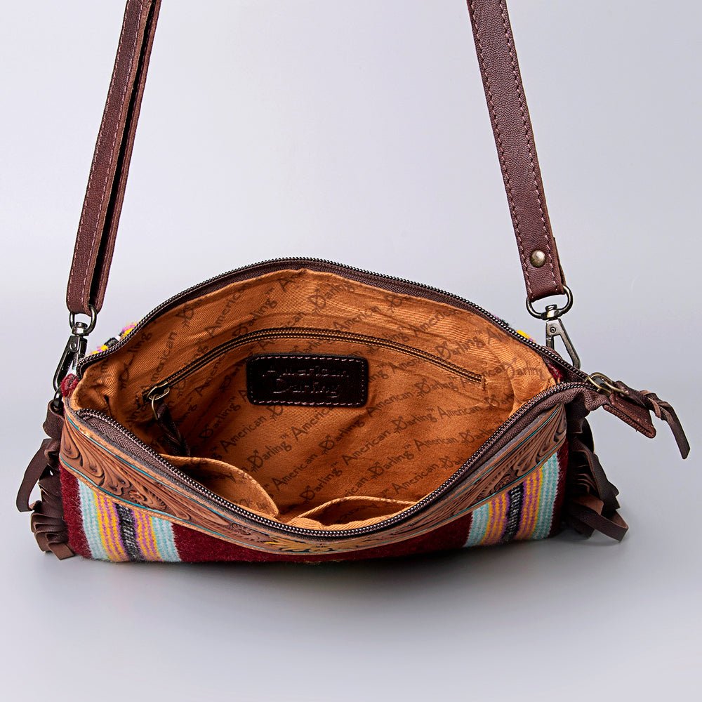 American Darling Cross Body Hand Tooled Saddle Blanket Genuine Leather Women Bag Western Handbag Purse