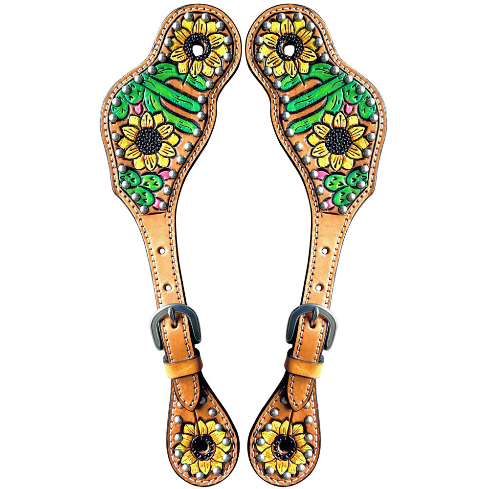 Bar H Equine Leather Spurs Straps for Adults - Western Womens Spur Straps for Horse Riding, Barrel Racing, Show, and Rodeo